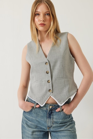 Bianco Lucci Suit Vest in Grey