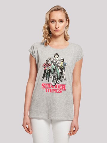 F4NT4STIC Shirt 'Stranger Things Retro Bikers Netflix TV Series' in Grey: front