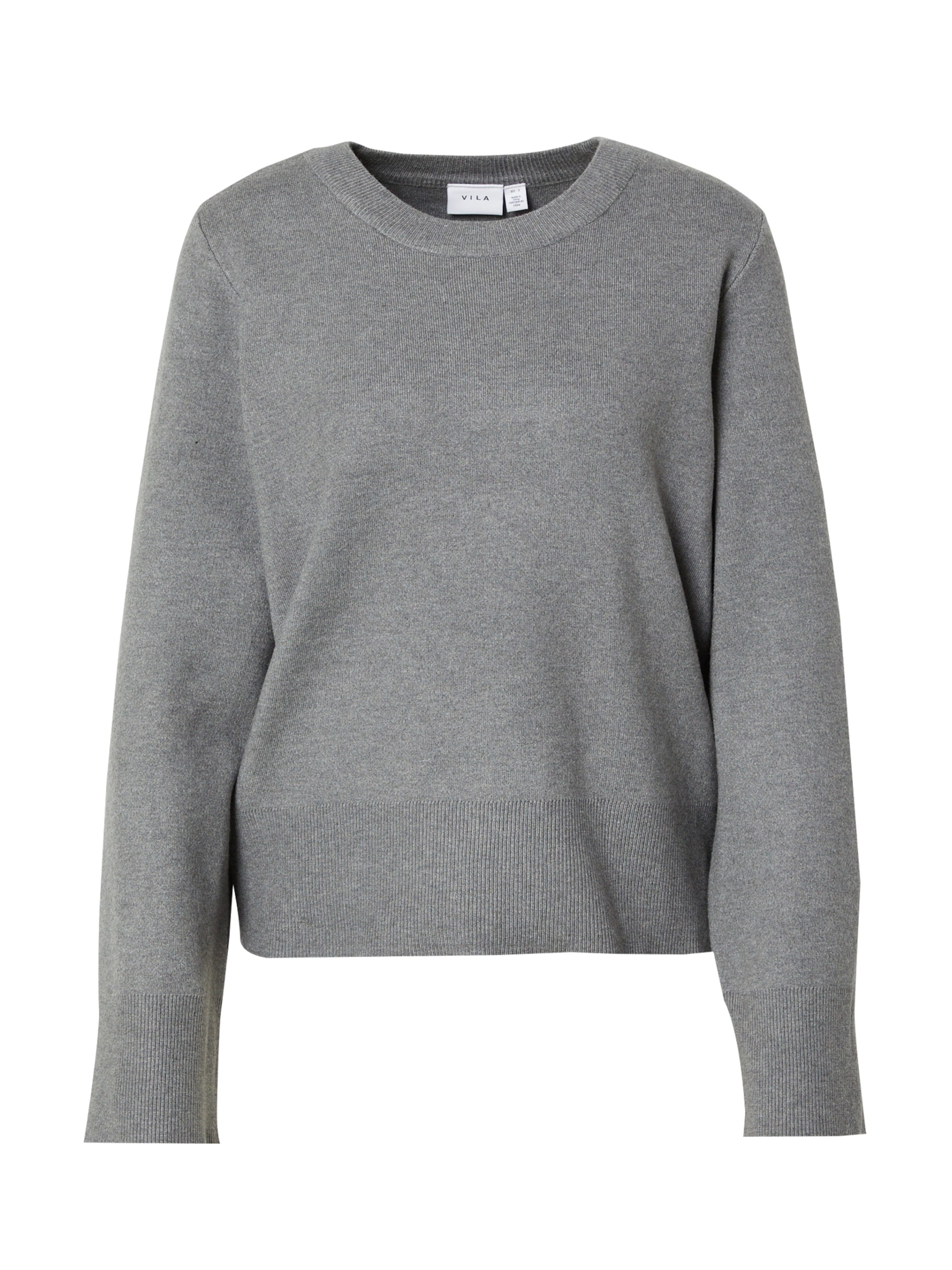 VILA Pulóver 'Cassie' - szürke: elől