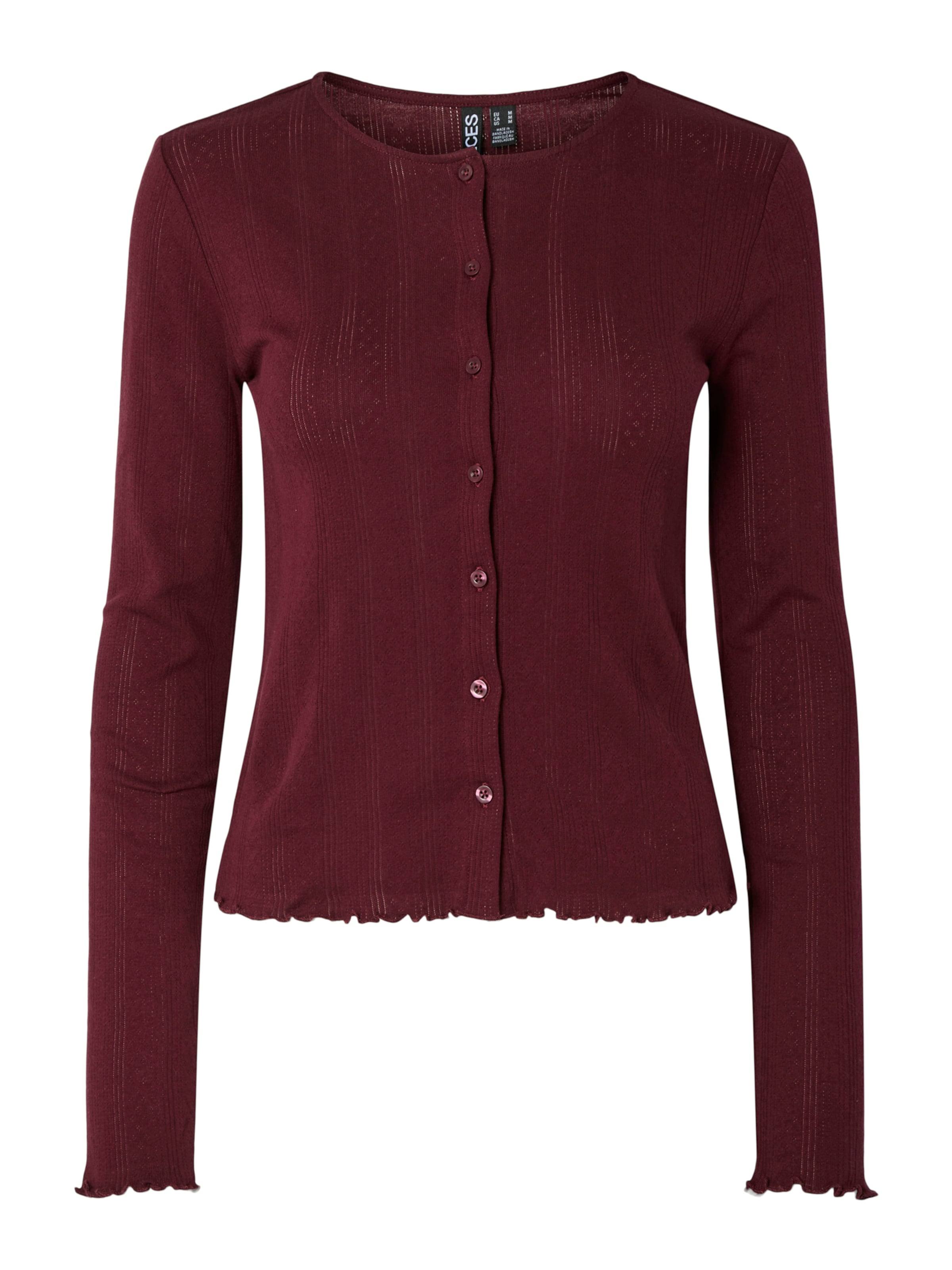 sarkans PIECES Adīta jaka: no priekšpuses