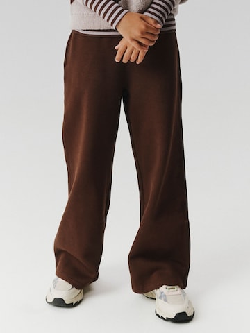 NAME IT - Pierna ancha Pantalón en marrón: frente