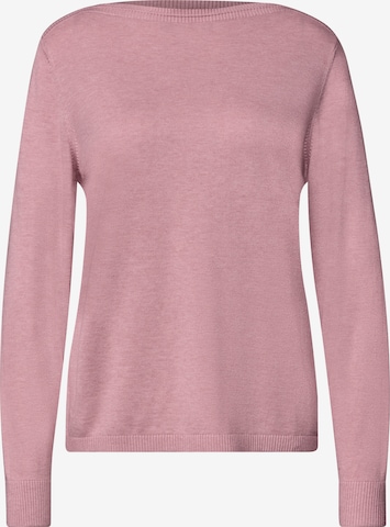 STREET ONE Basic Pullover mit U-Boot-Ausschnitt in Pink: Vorderseite