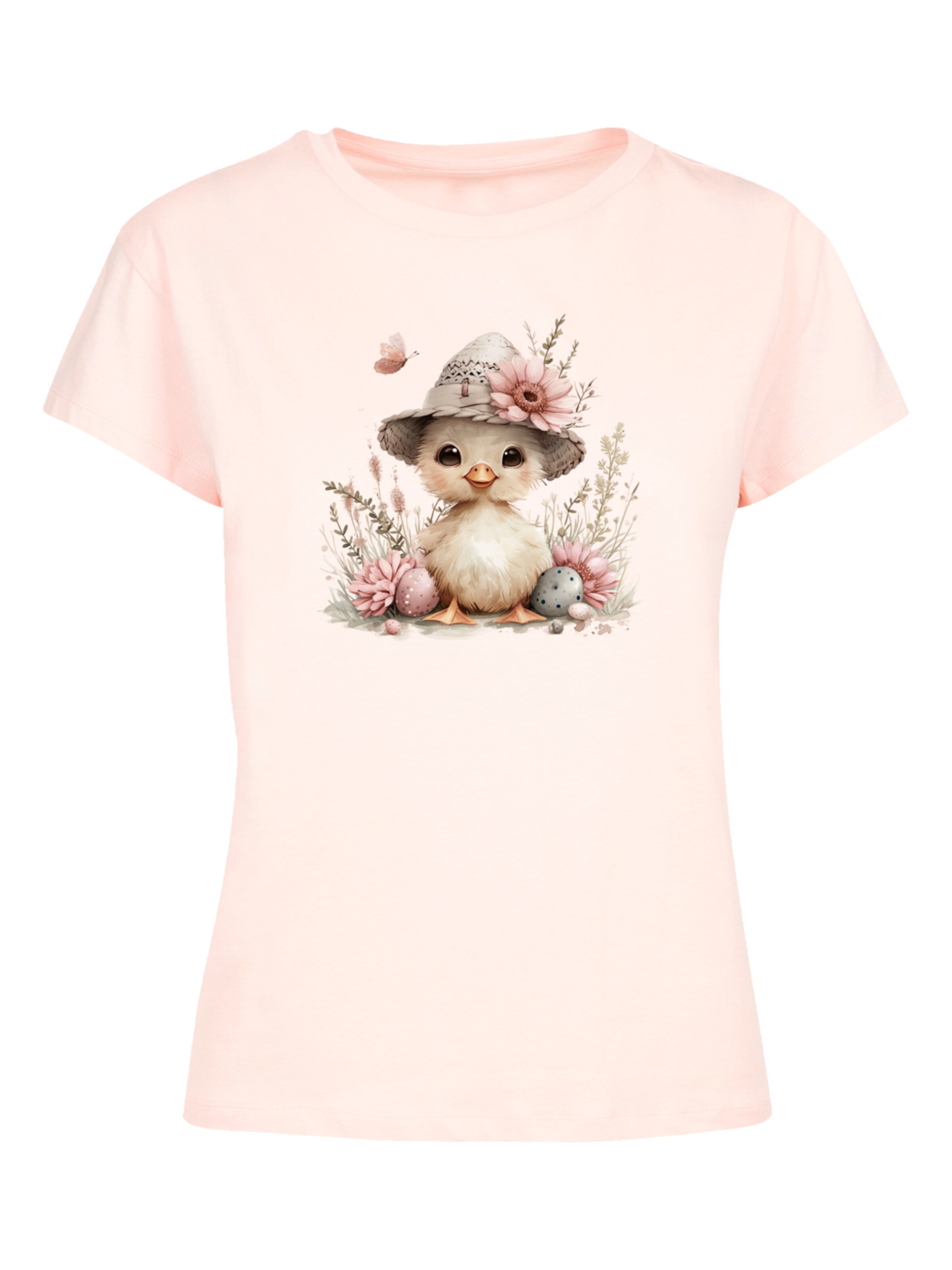 F4NT4STIC Shirt 'Süßes Oster Küken mit Hut' in Pink: front