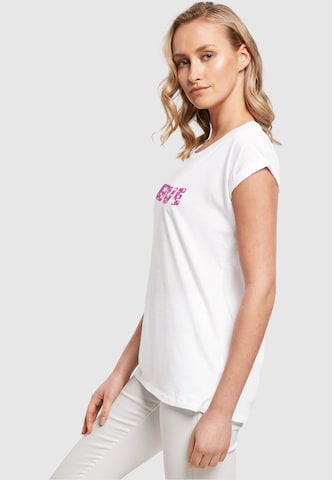 Merchcode T-Shirt 'Valentines Day - Flowers Love' in Weiß