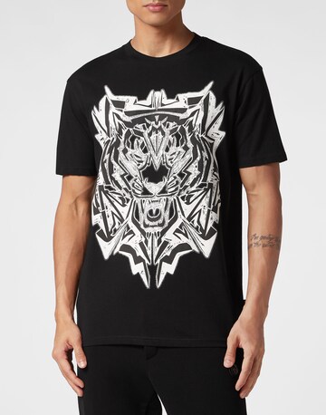 Plein Sport Shirt 'Thunder Tiger' in Black: front