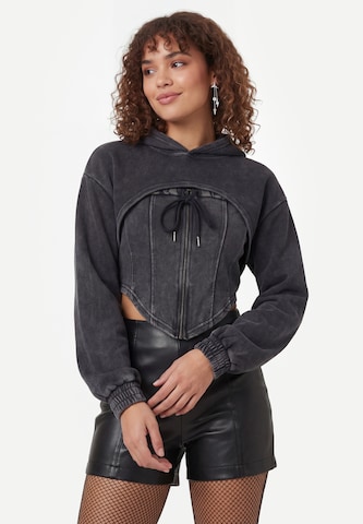 myMo ROCKS - Sudadera con cremallera en gris: frente