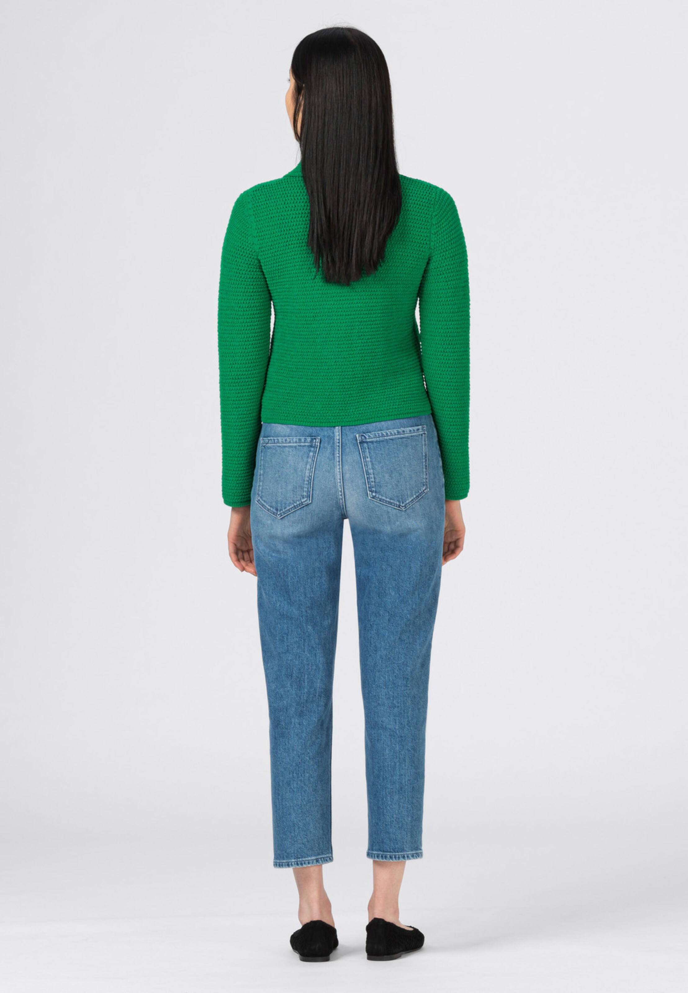 Frauen Große Größen HALLHUBER Strickjacke in Grün - FT23550 Frauen Große Größen HALLHUBER Strickjacke in Grün - FT23550