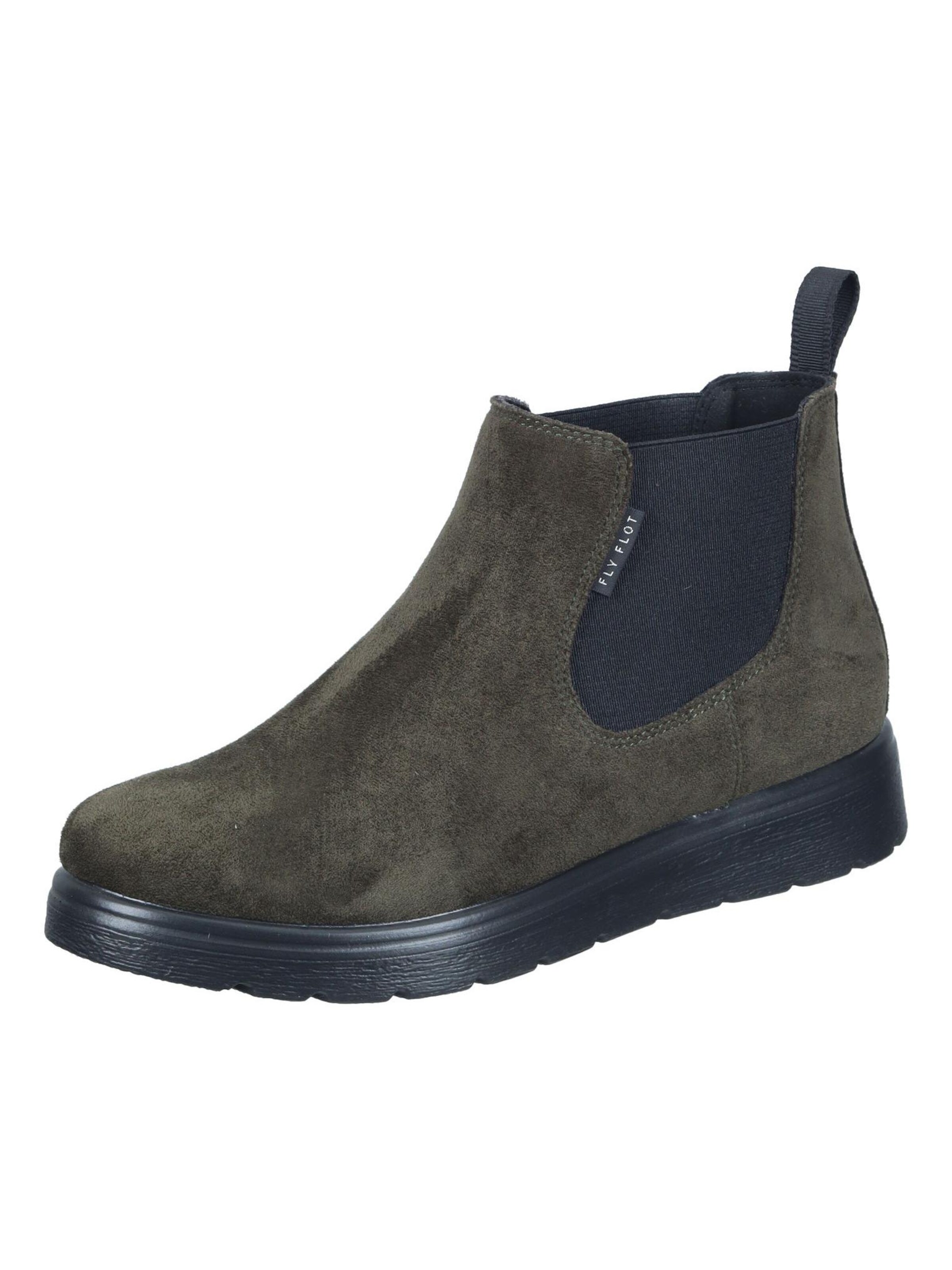 FLY FLOT Ankle Boots in Green: front
