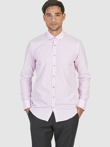 HECHTER PARIS Regular fit Business Shirt in Pink: front