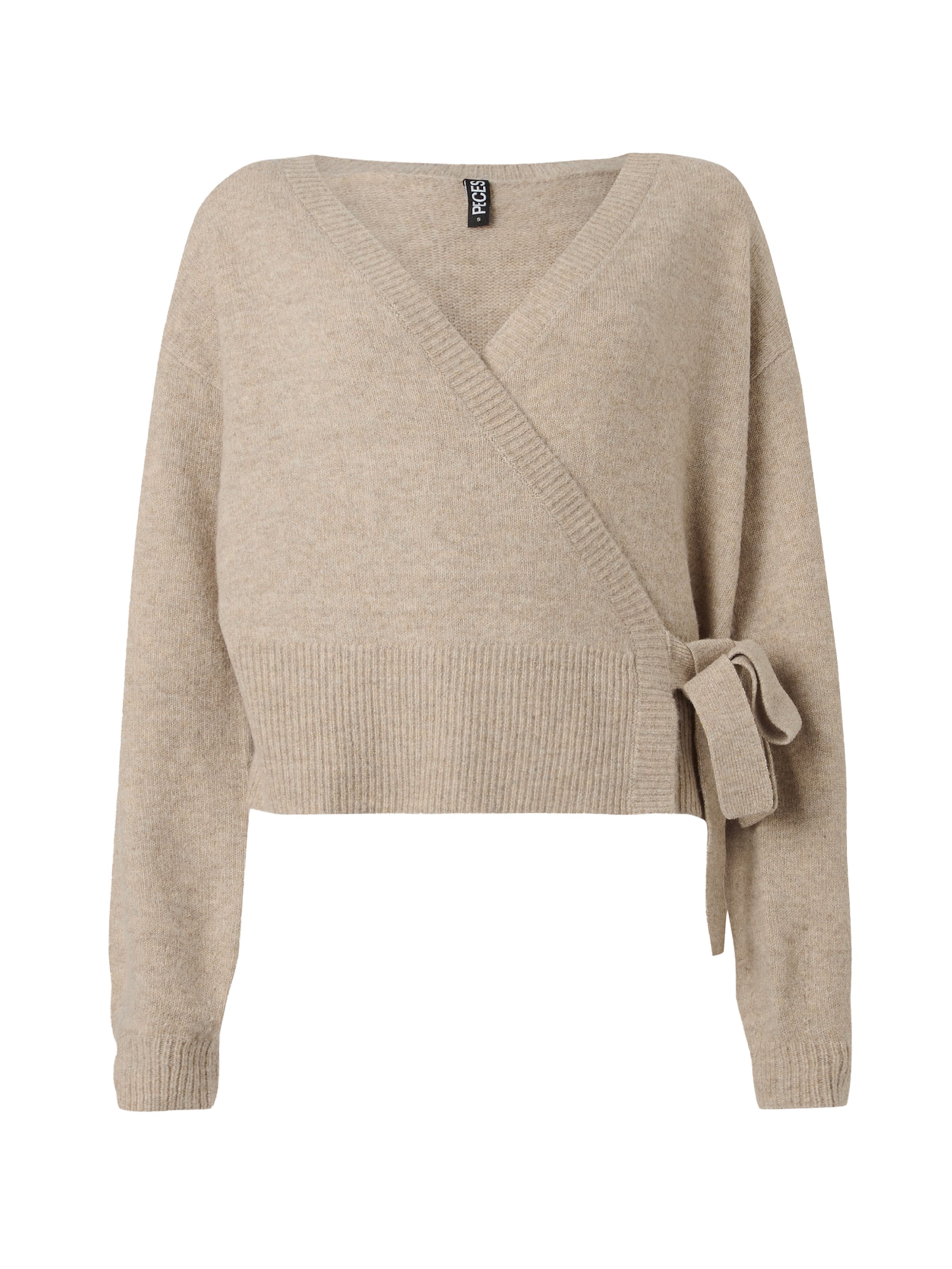 PIECES Knit Cardigan in Beige: front