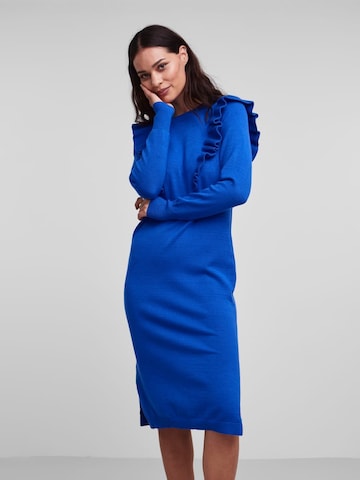 Y.A.S Gebreide jurk 'Hello' in Blauw: voorkant