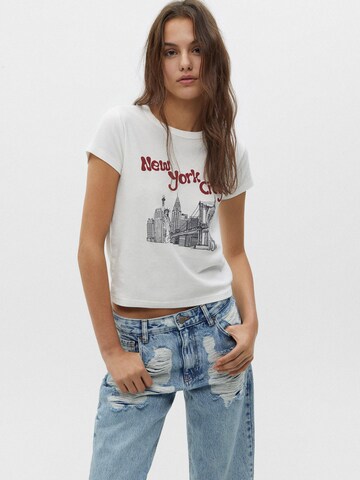 Pull&Bear T-Shirt in Weiß: predná strana