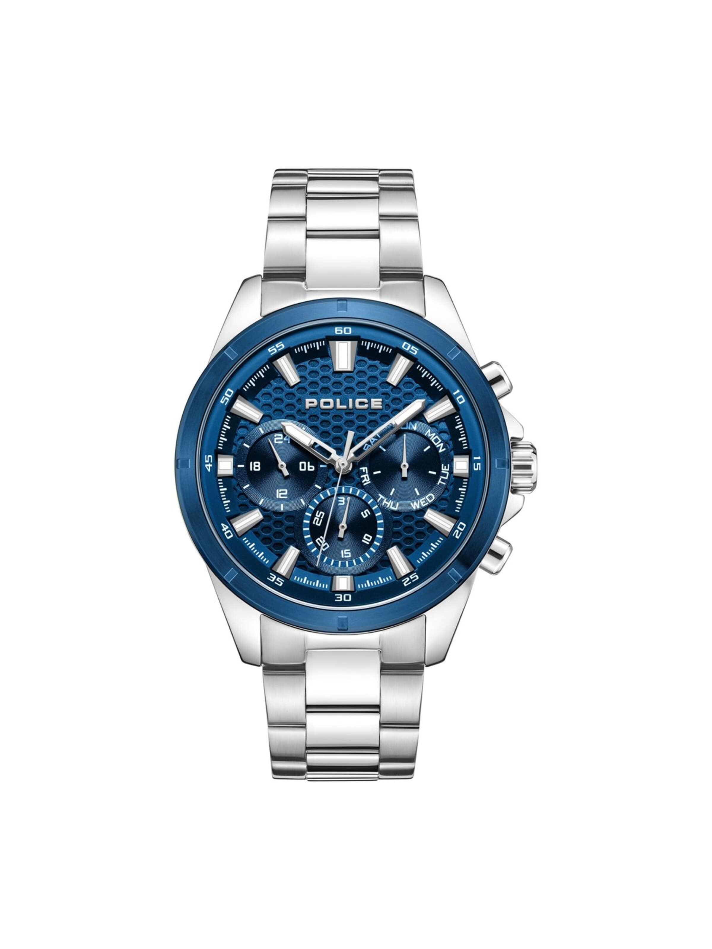Montre à affichage analogique POLICE en bleu : devant