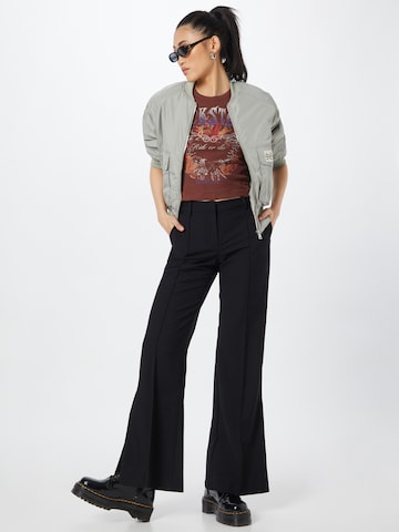 WEEKDAY Flared Trousers with creases 'Kendall' in Black