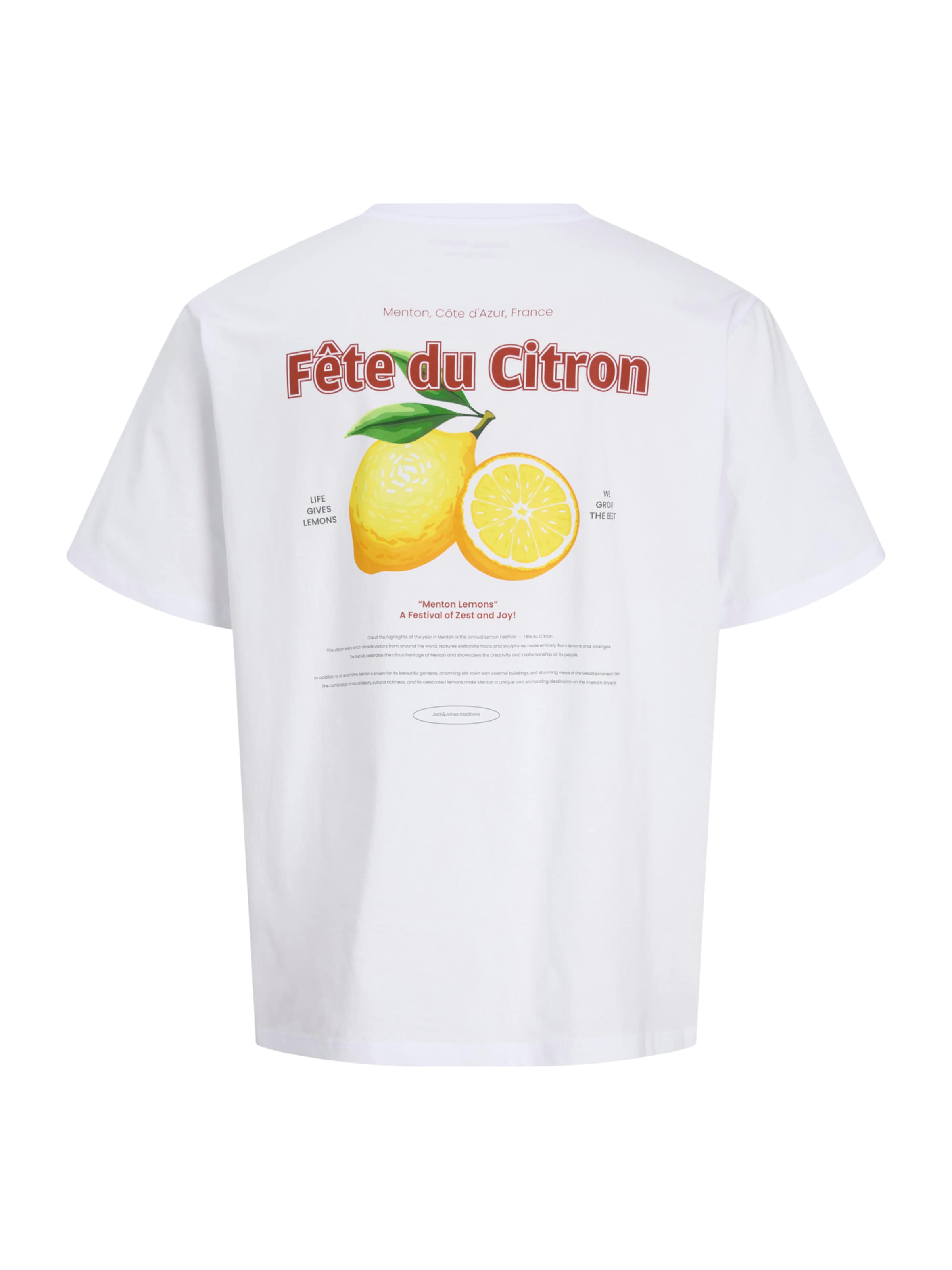T-Shirt 'JJLEMON' JACK & JONES en blanc
