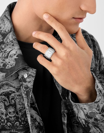 Anello 'Plein Double' di Philipp Plein Jewellery in argento: frontale