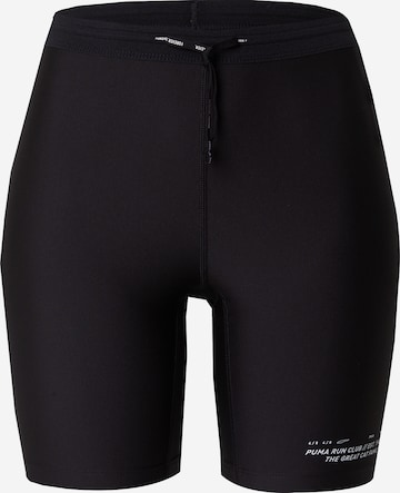 Skinny Pantaloni sport 'Run Club' de la PUMA pe negru: față