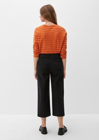Wide Leg Pantalon à plis s.Oliver en noir