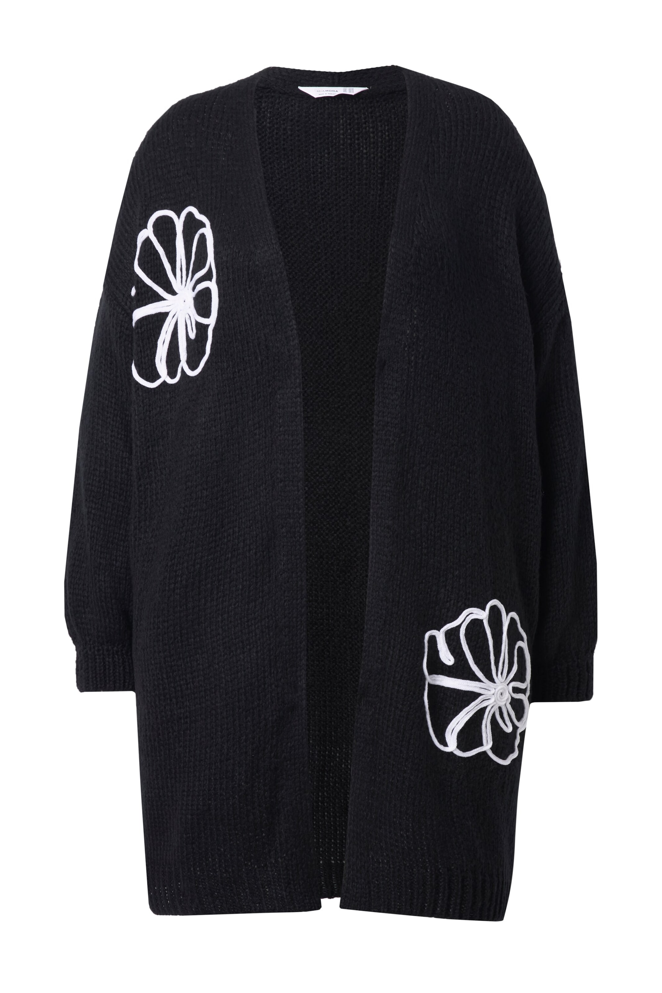 MIAMODA Knit cardigan in Black: front