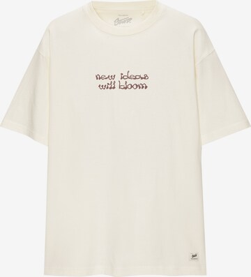 T-Shirt Pull&Bear en blanc : devant