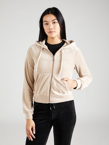 Gina Tricot Sweat jacket in Beige: front
