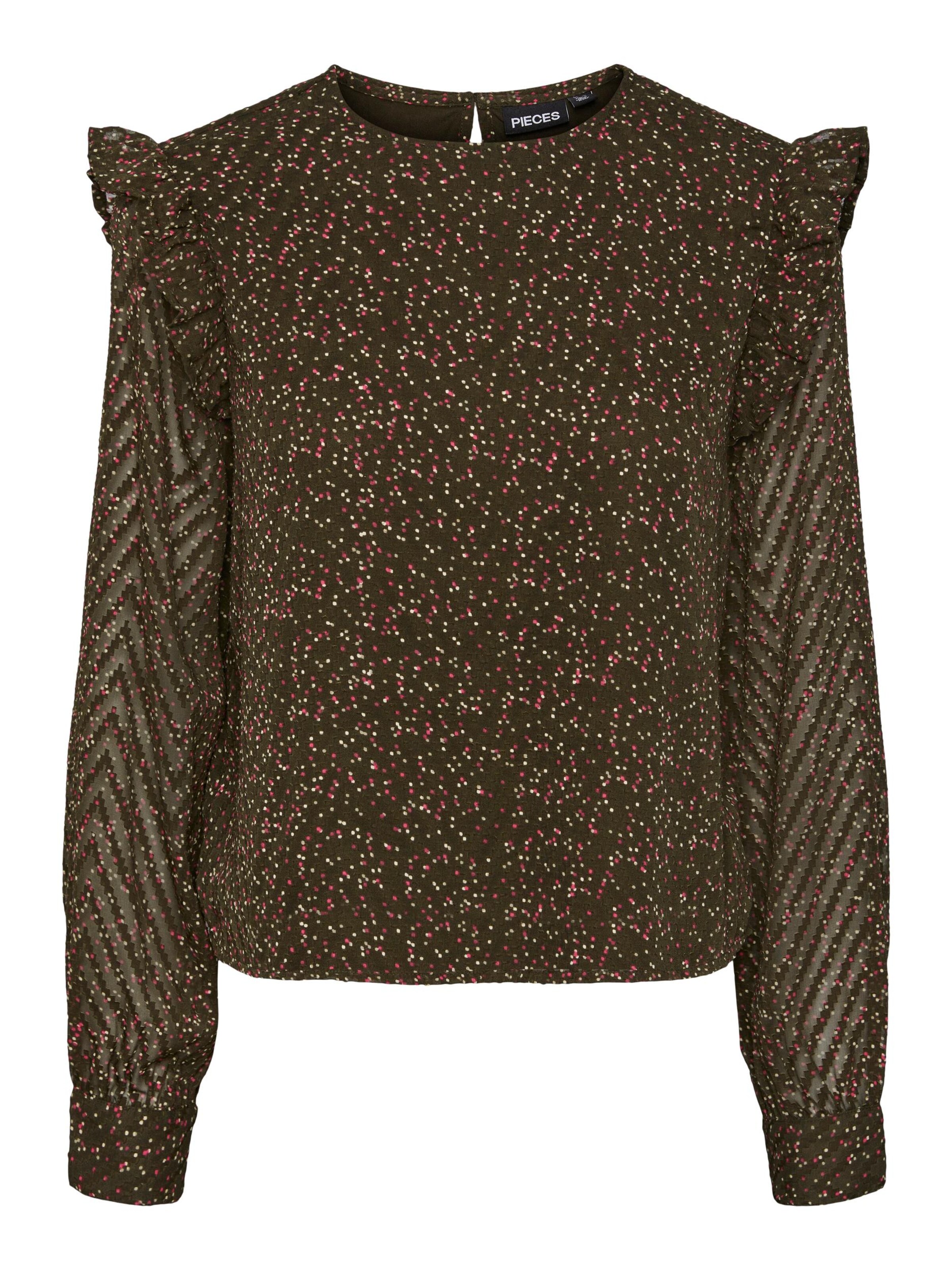 PIECES Bluse 'FELITA' in Grün: Vorderseite