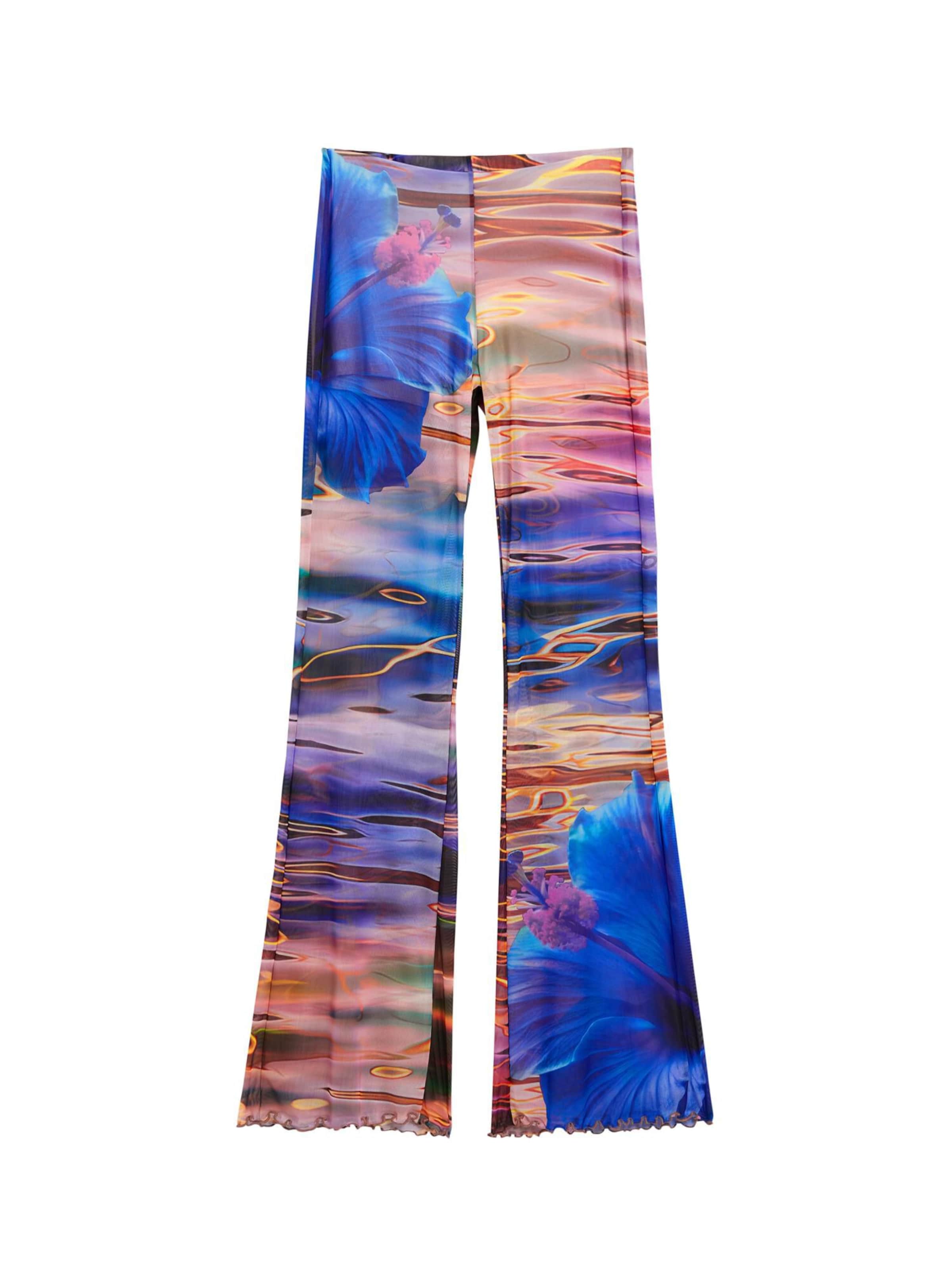 Largi Pantaloni de la Desigual pe albastru: față