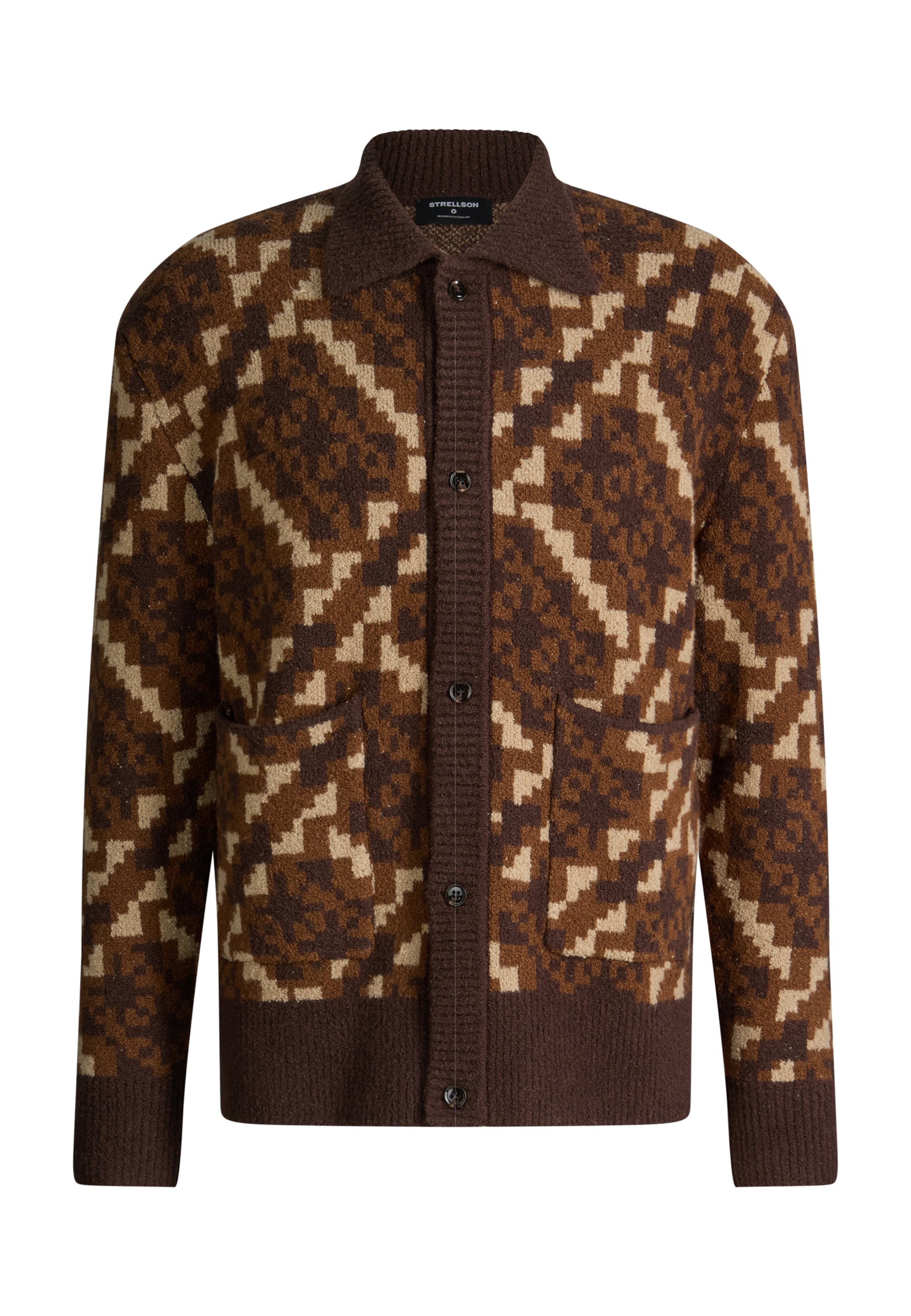 STRELLSON Knit Cardigan in Brown: front