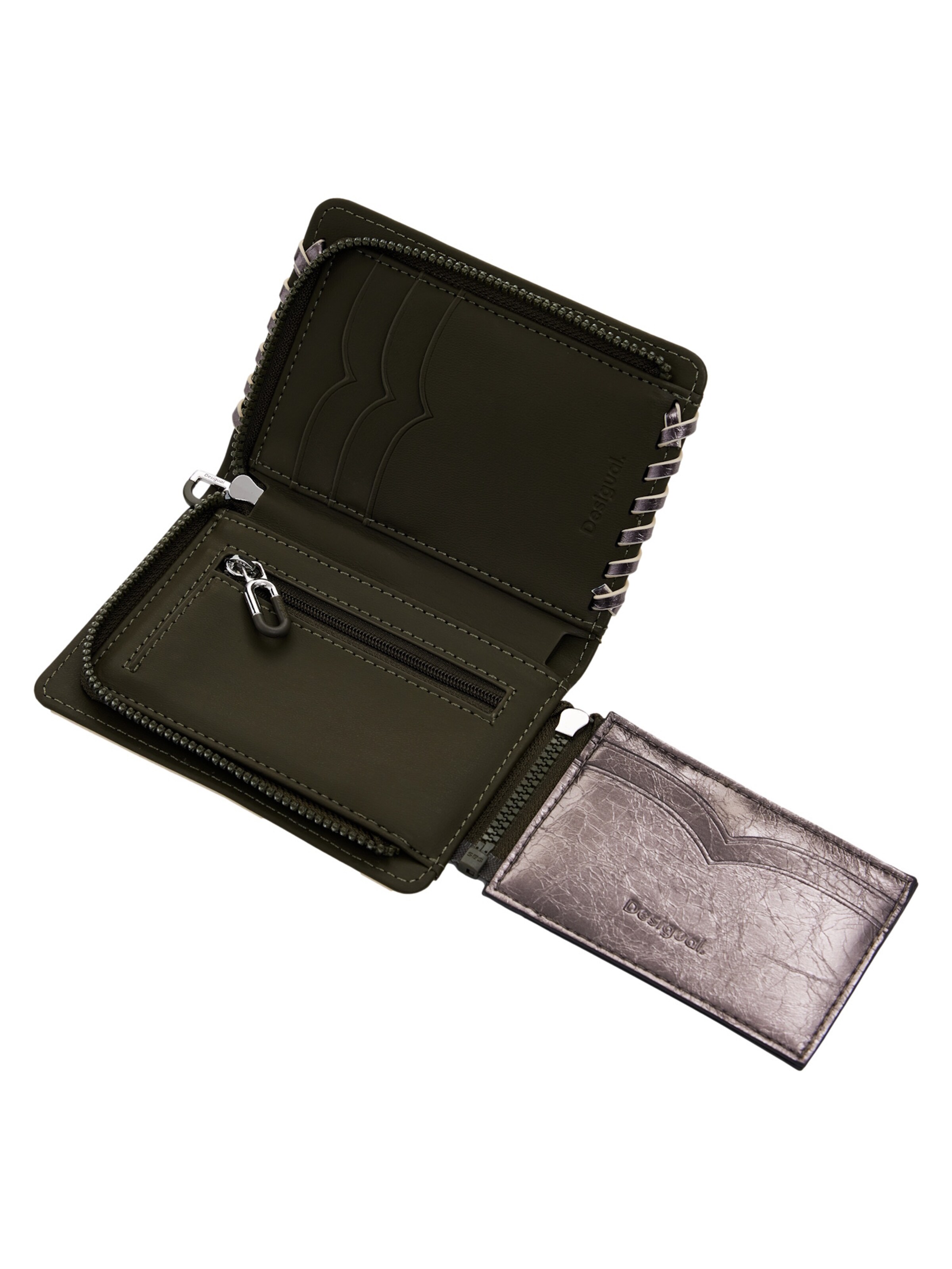 Desigual Denarnica 'Greta' | srebrna barva