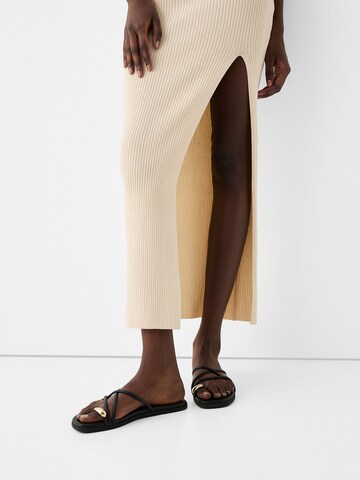 Bershka Gebreide jurk in Beige