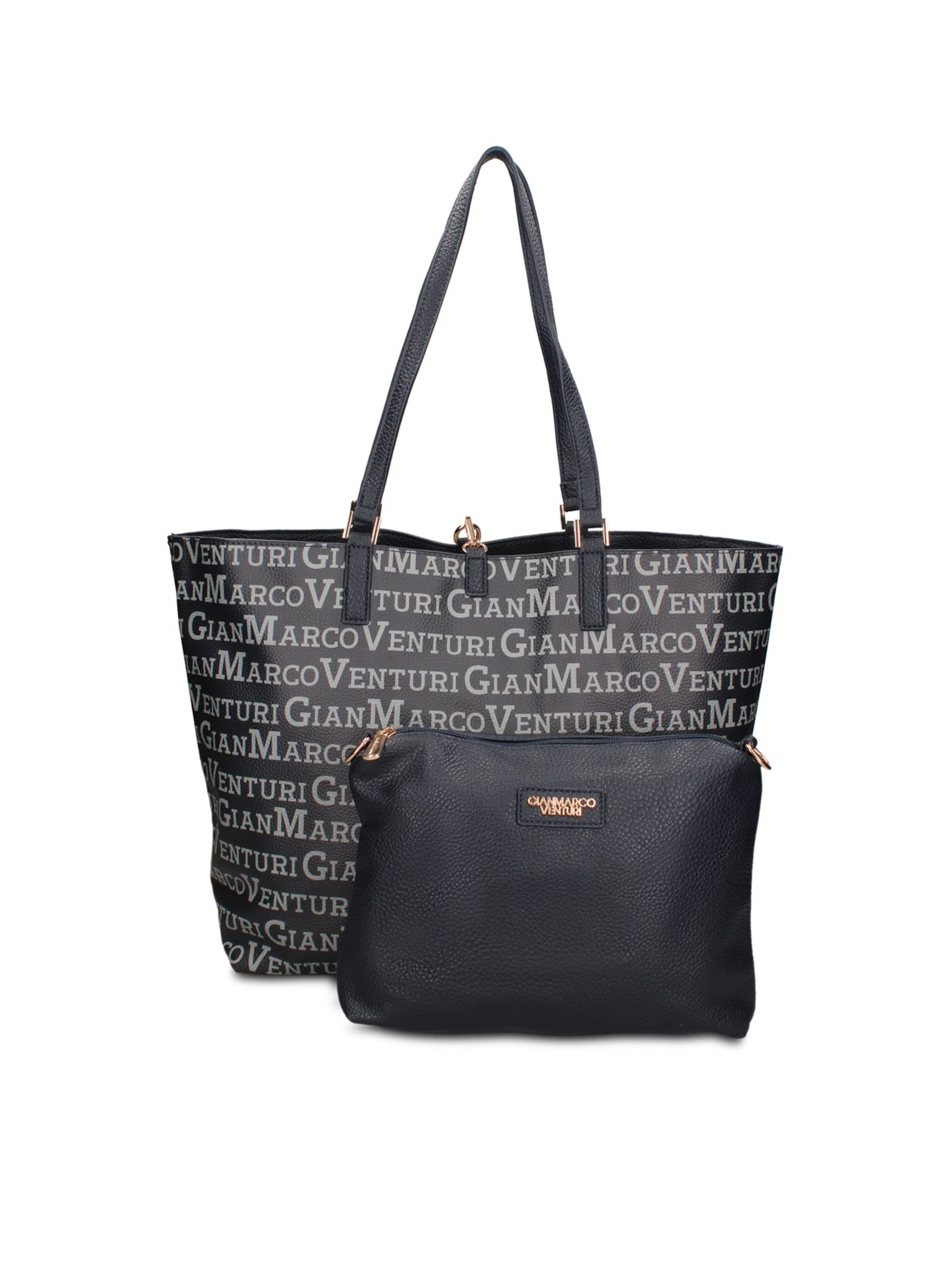 Shopper 'Shopper Elegante Pelle Vegana Gianmarco Venturi - Borsa Donna Versatile' di GianMarco Venturi in blu: frontale