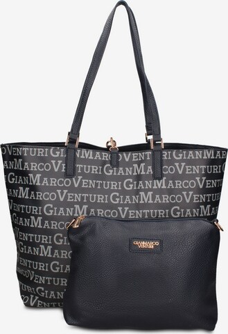 Shopper 'Shopper Elegante Pelle Vegana Gianmarco Venturi - Borsa Donna Versatile' di GianMarco Venturi in blu: frontale