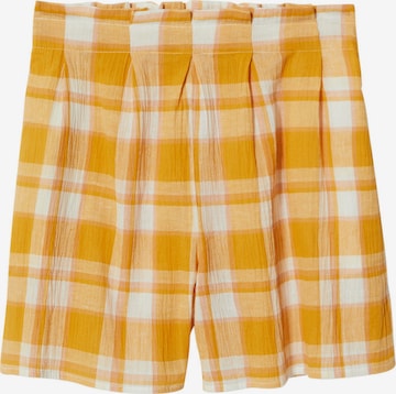 MANGO Normální Kalhoty se sklady v pase 'Bruno' – žlutá: přední strana