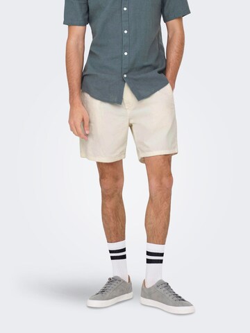 Only & Sons - regular Pantalón en blanco: frente