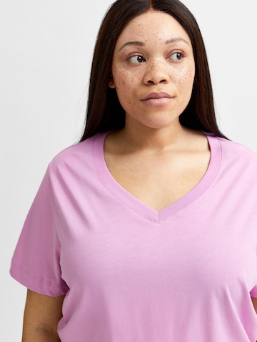 Selected Femme Curve T-Shirt 'Andard' in Pink