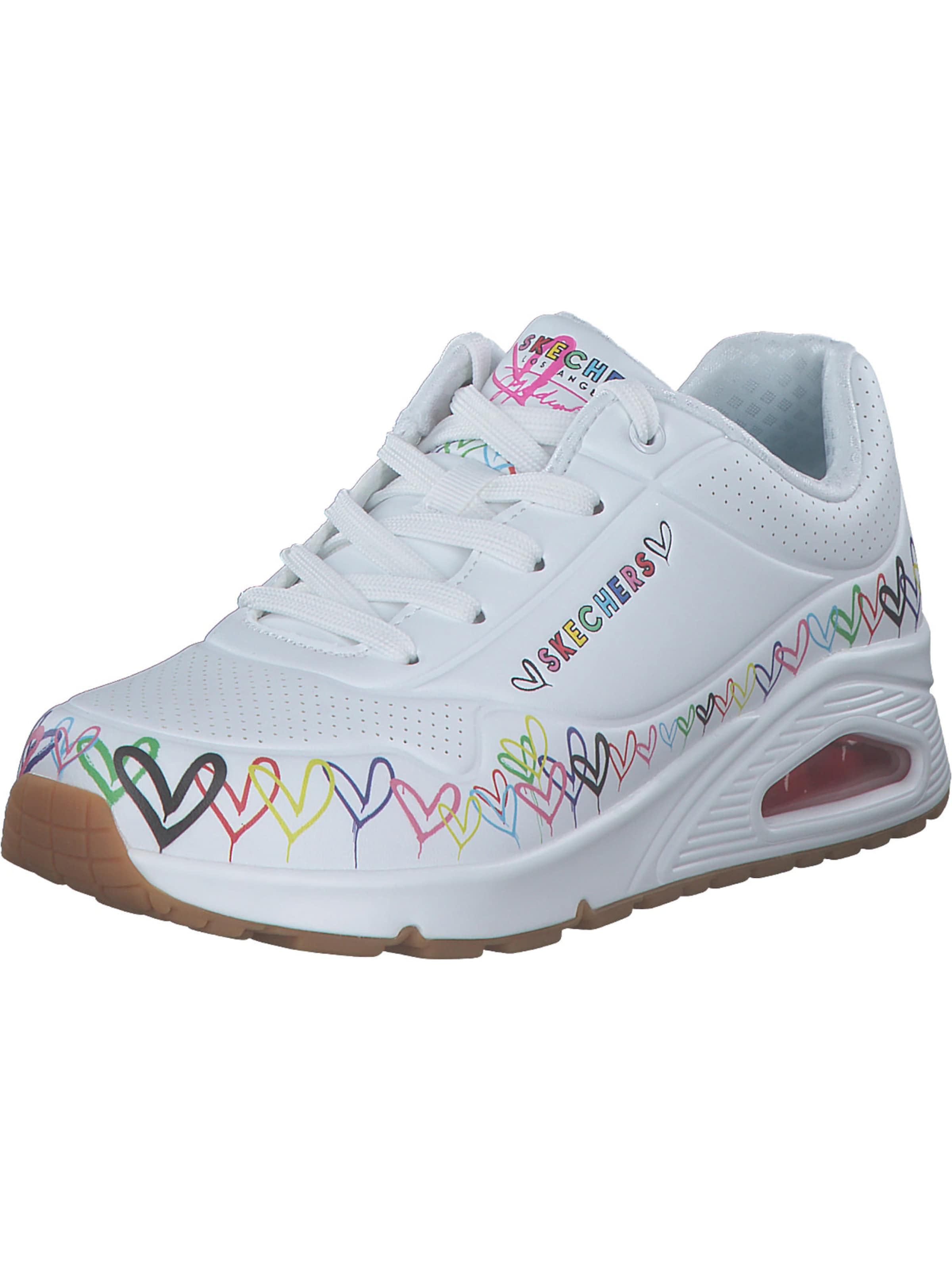 SKECHERS Sneaker 'Uno Goldcrown Collab Heart' in blau / rosa / rot / schwarz / weiß, Produktansicht