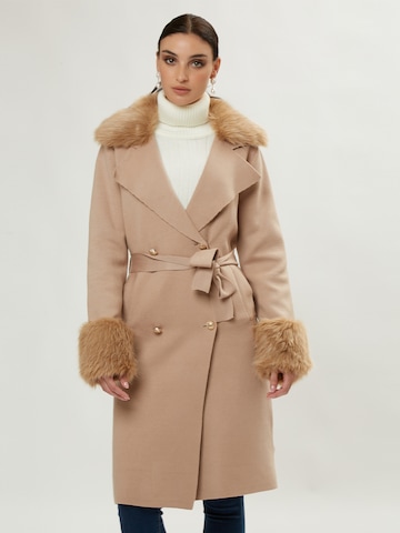 Manteau mi-saison Influencer en beige : devant