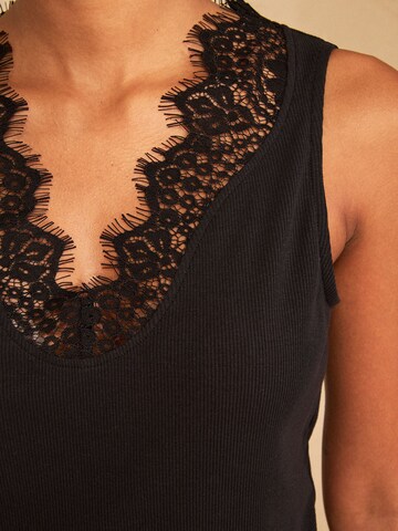 Haut love & roses en noir