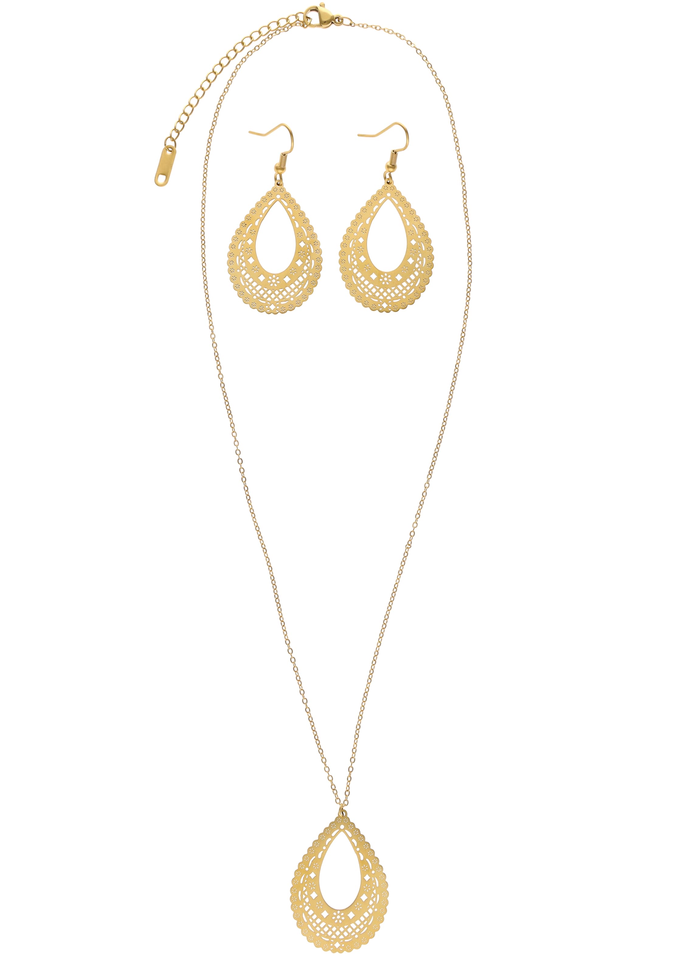 IZIA - Conjunto de joyería en oro: frente