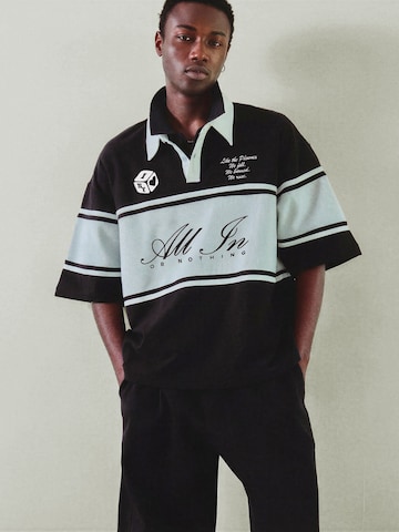 Bershka Paita 'ALL IN' värissä musta: etupuoli