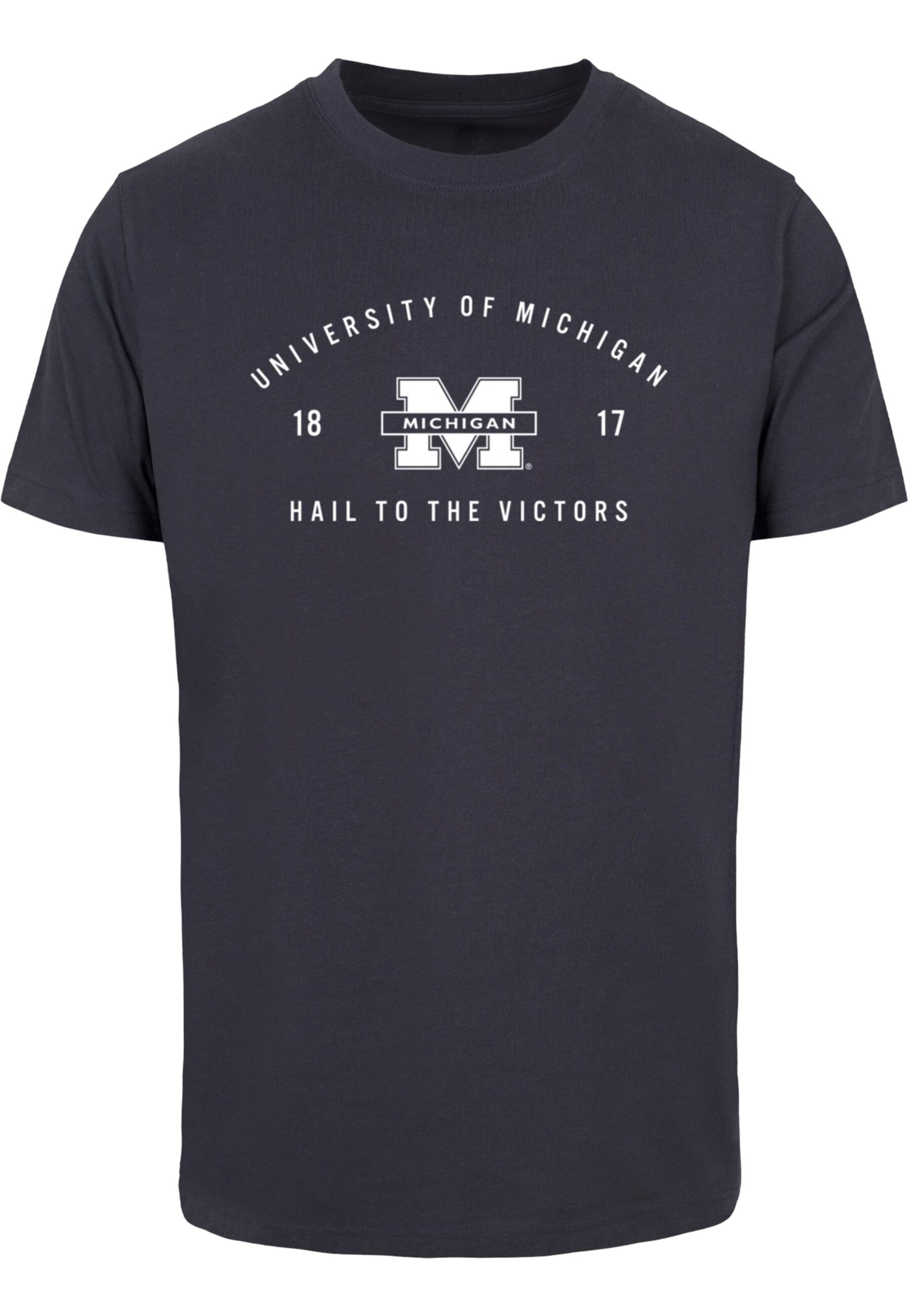 Merchcode Shirt 'Michigan University - Hail To The Victors 1817' in Blauw: voorkant