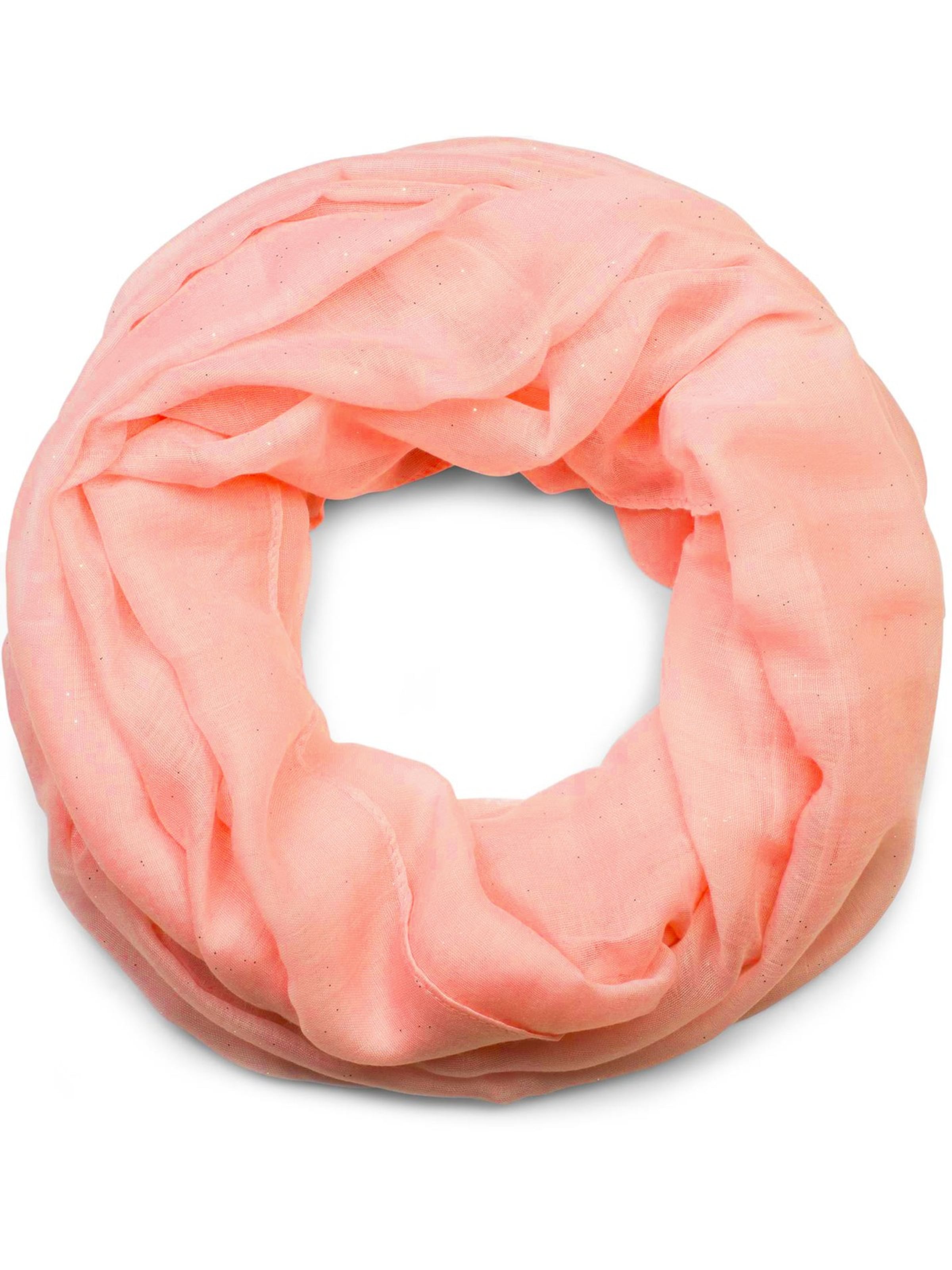 styleBREAKER Loop scarf 'Loop mit Glitzer unifarben' in Orange: front