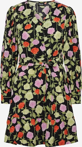 PIECES - Vestido camisero 'Blossom' en negro: frente