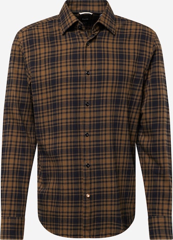 BOSS Black Regular fit Button Up Shirt 'HAL' in Green: front