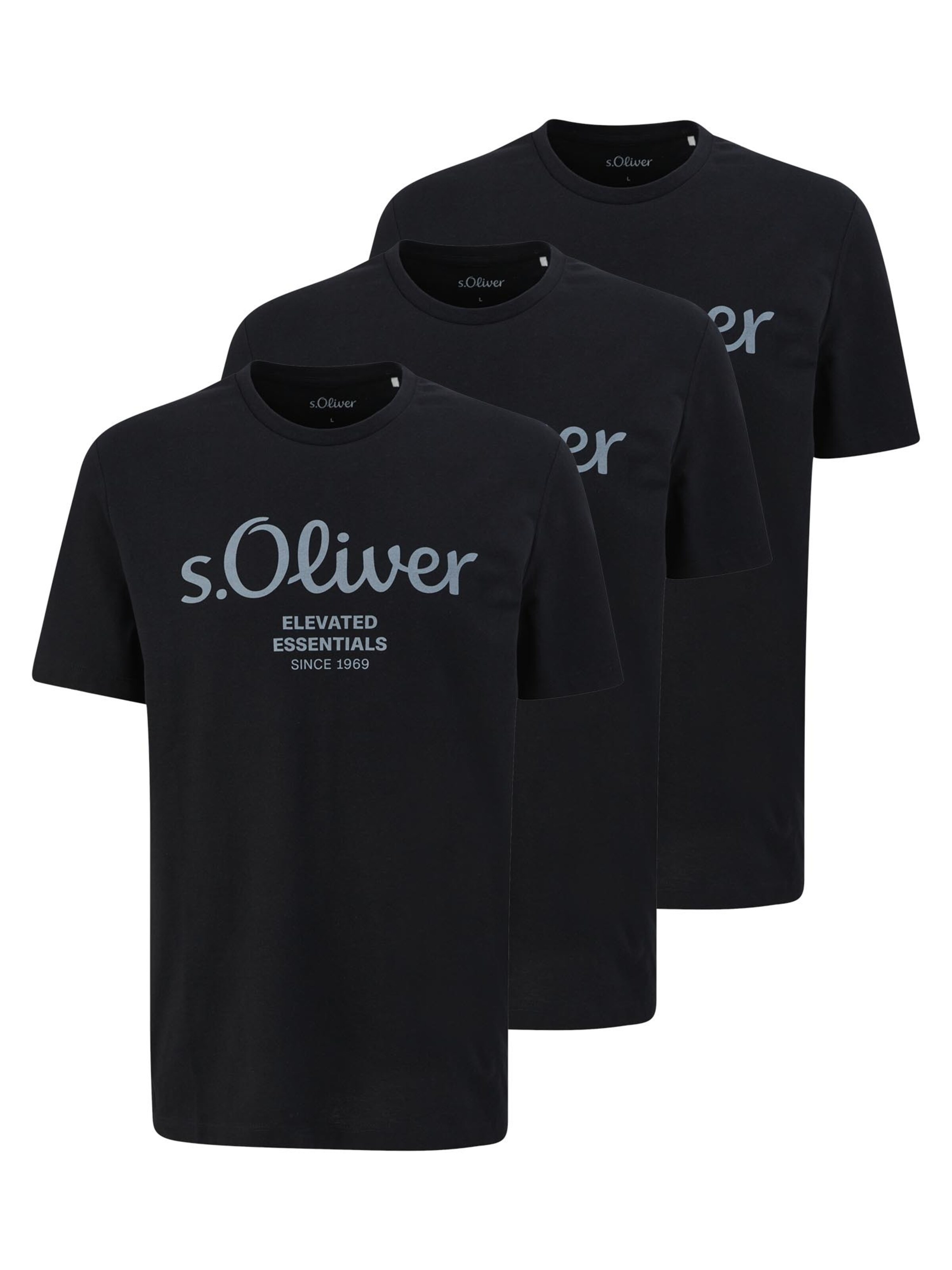s.Oliver Shirt 'Basic'‌ in Schwarz: Vorderseite