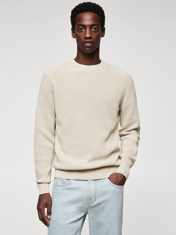 Pull-over MANGO MAN en beige : devant