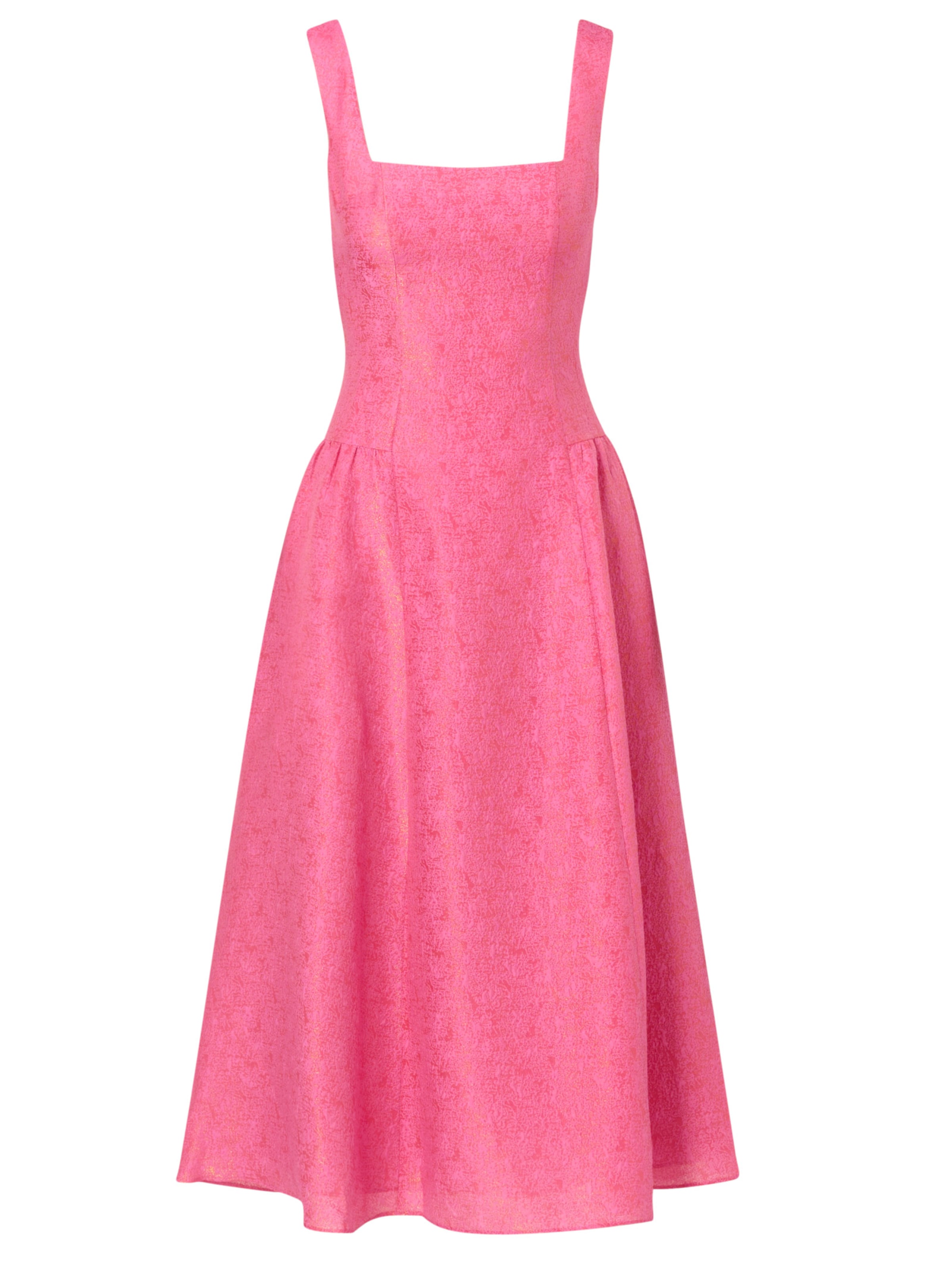 Adrianna Papell Dress 'Textured Jacquard Midi Dress' in Pink: front