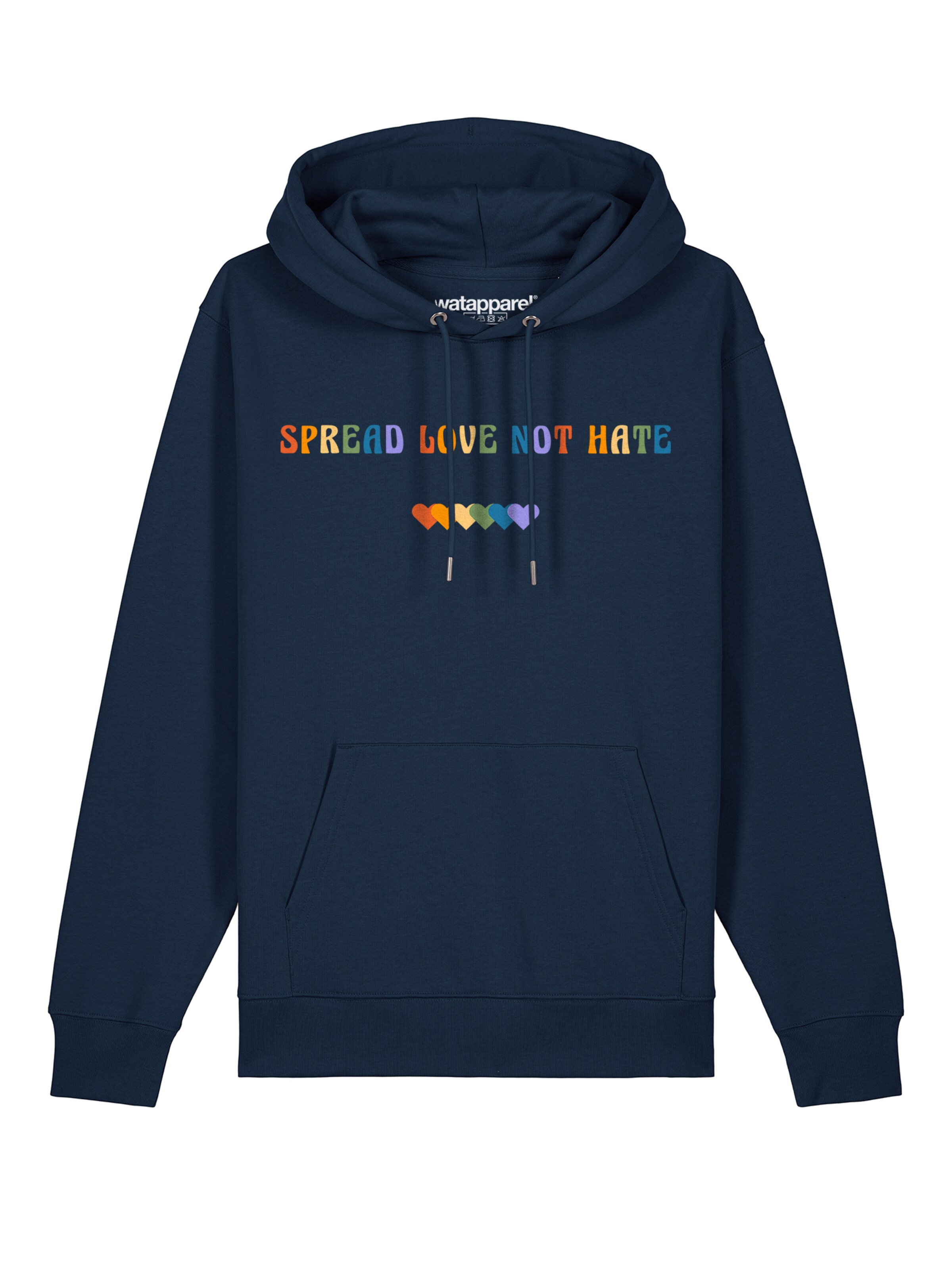 Sweat-shirt 'Spread Love not Hate' Watapparel en bleu : devant