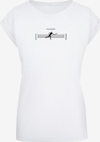 T-shirt 'Tennis Round 1' Merchcode en blanc : devant