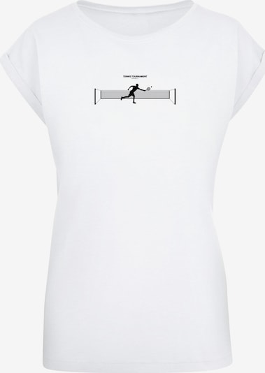 Merchcode T-shirt 'Tennis Round 1' en noir / blanc cassé, Vue avec produit